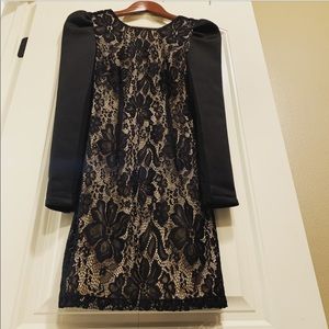 NWT ASOS Black long sleeve mini lace dress